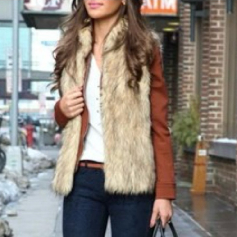 Dylan Faux Fur Jacket Vest size XS